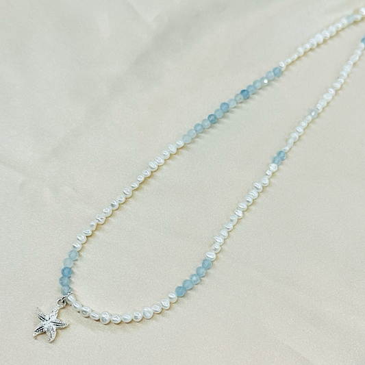 Aquamarine Starfish Necklace