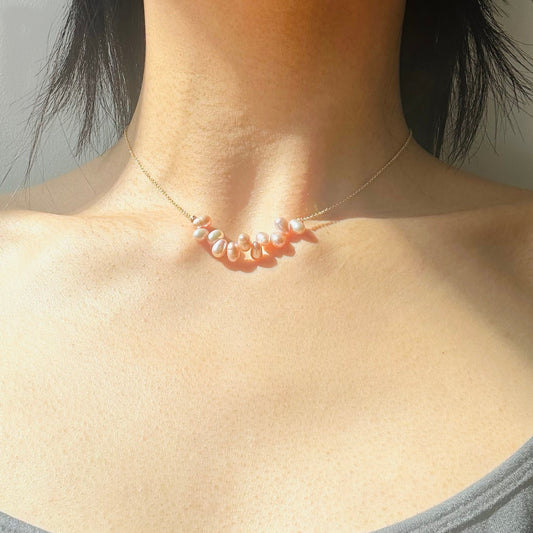 Champagne Pearl Bar Necklace