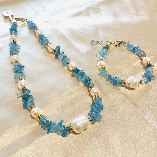 Aquamarine Beaded Bracelet