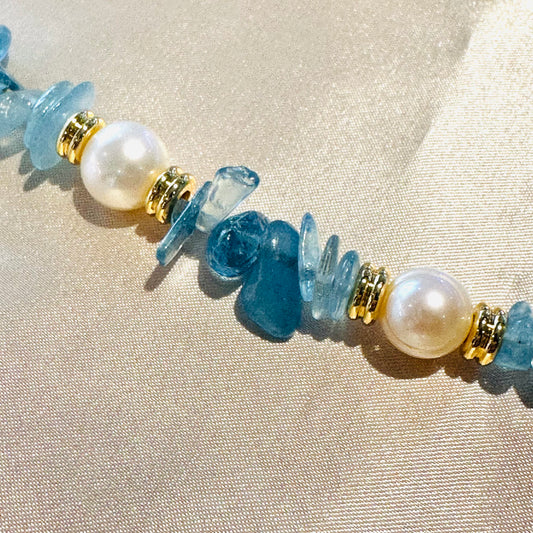 Aquamarine Beaded Necklace