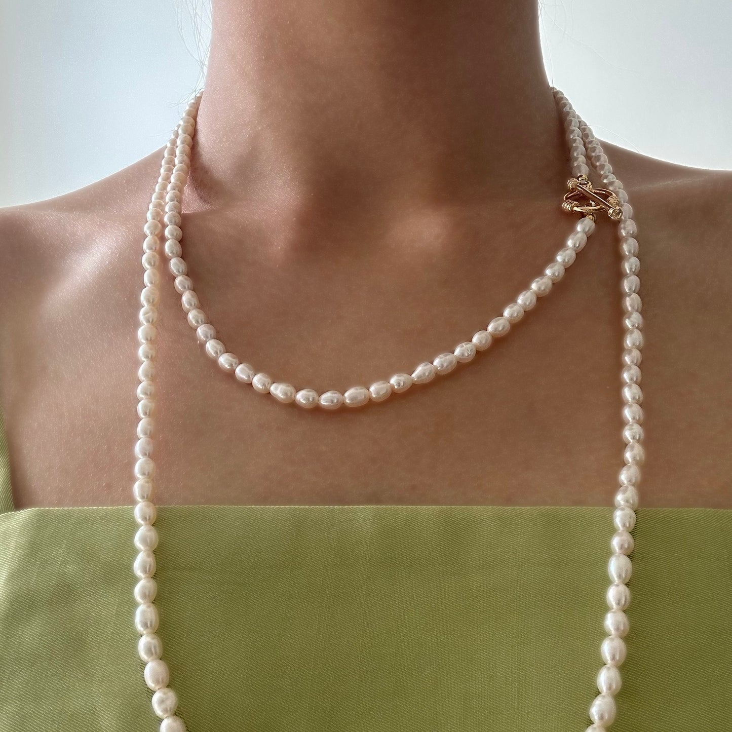 Pearl Long Strand Necklace Versatile Chocker Necklace Freshwater Pearl Necklace Fully Beaded Necklace OT Clasp