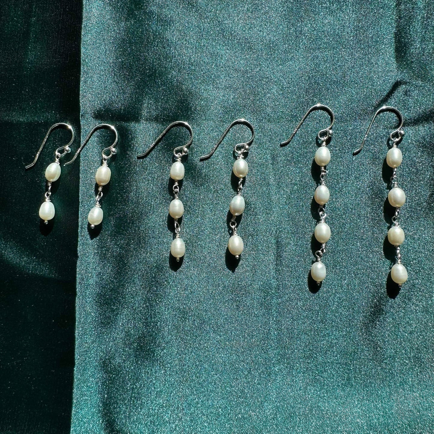 Handmade Minimalist Earrings Sterling Silver Pearl Dangle Earrings Gift for her