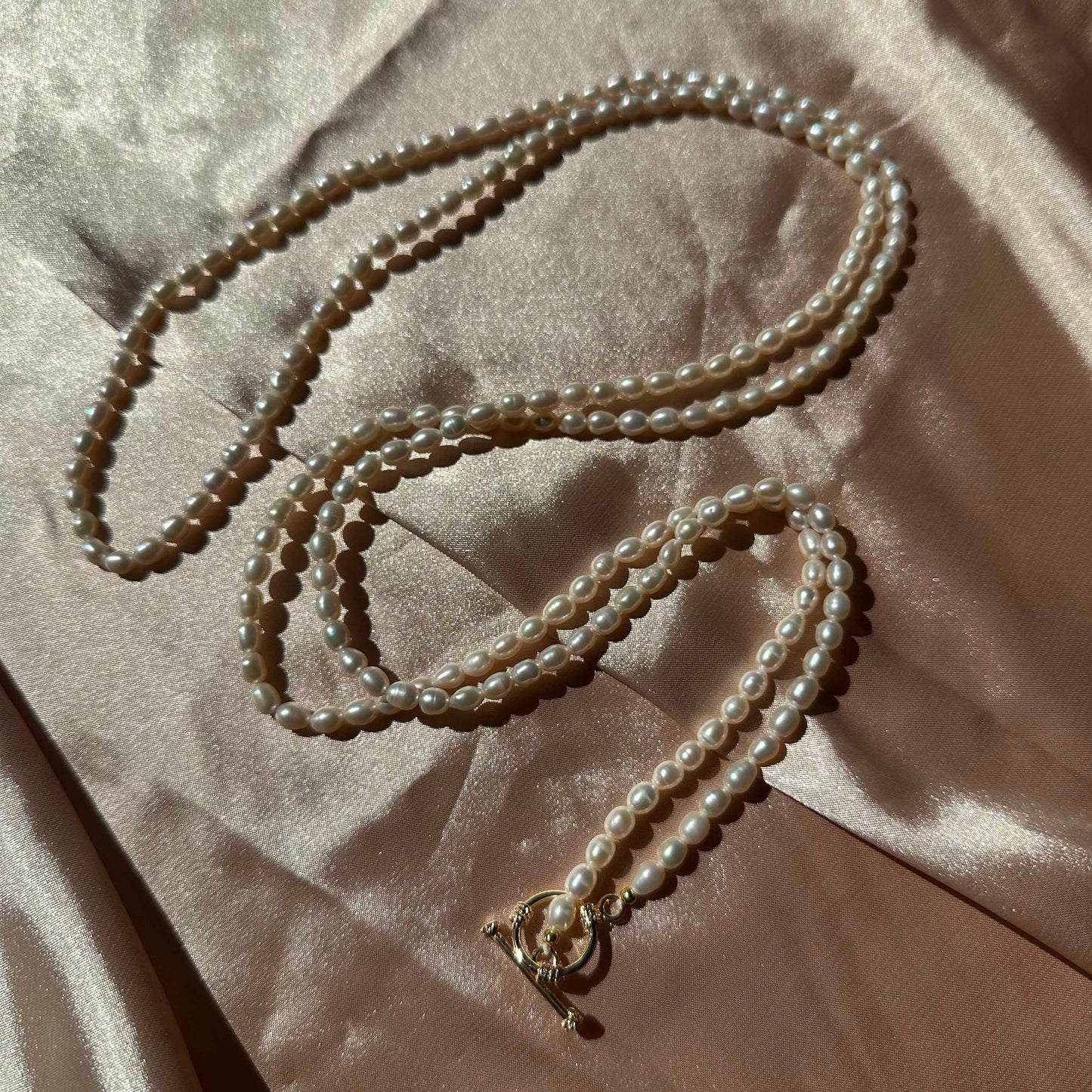 Pearl Long Strand Necklace Versatile Chocker Necklace Freshwater Pearl Necklace Fully Beaded Necklace OT Clasp