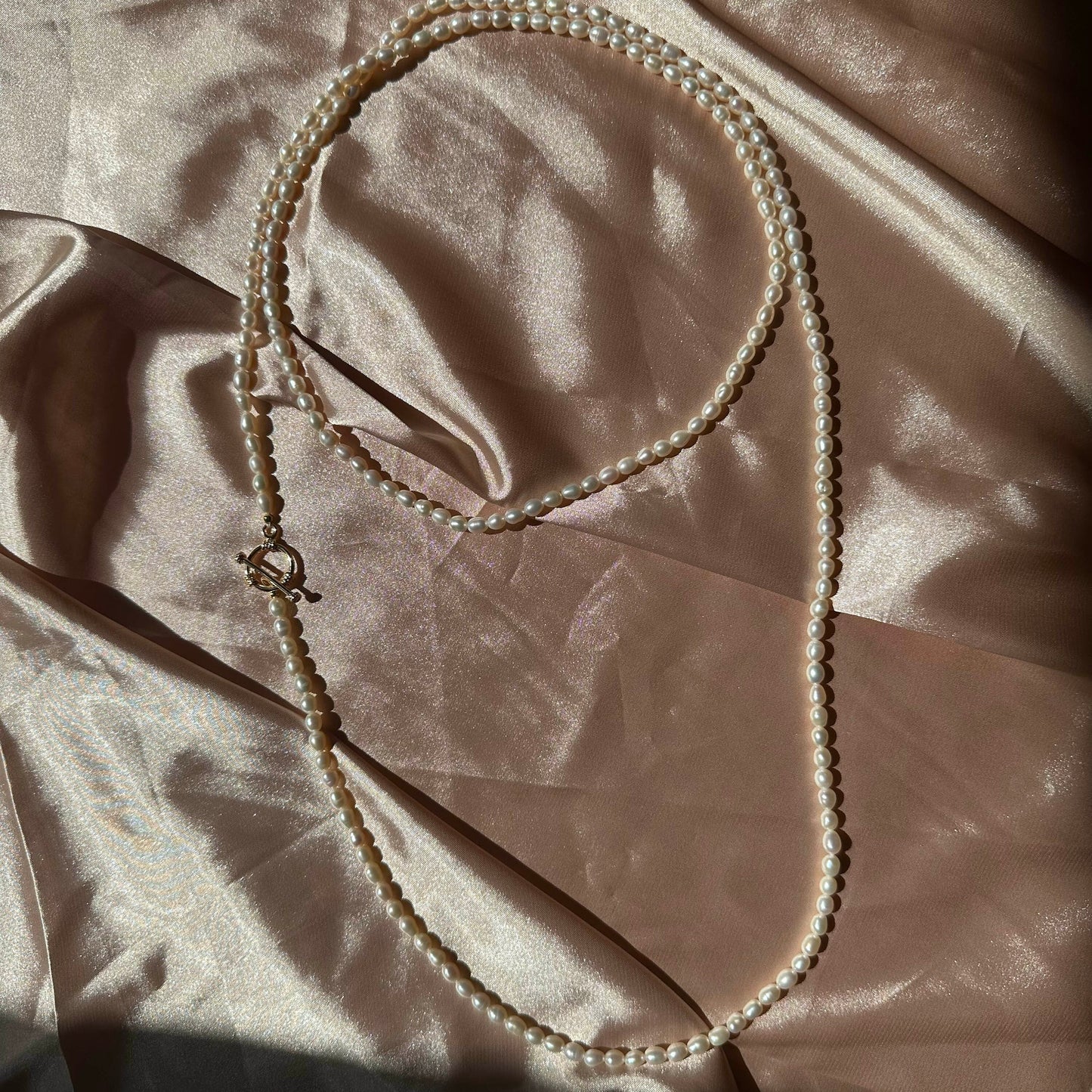 Pearl Long Strand Necklace Versatile Chocker Necklace Freshwater Pearl Necklace Fully Beaded Necklace OT Clasp