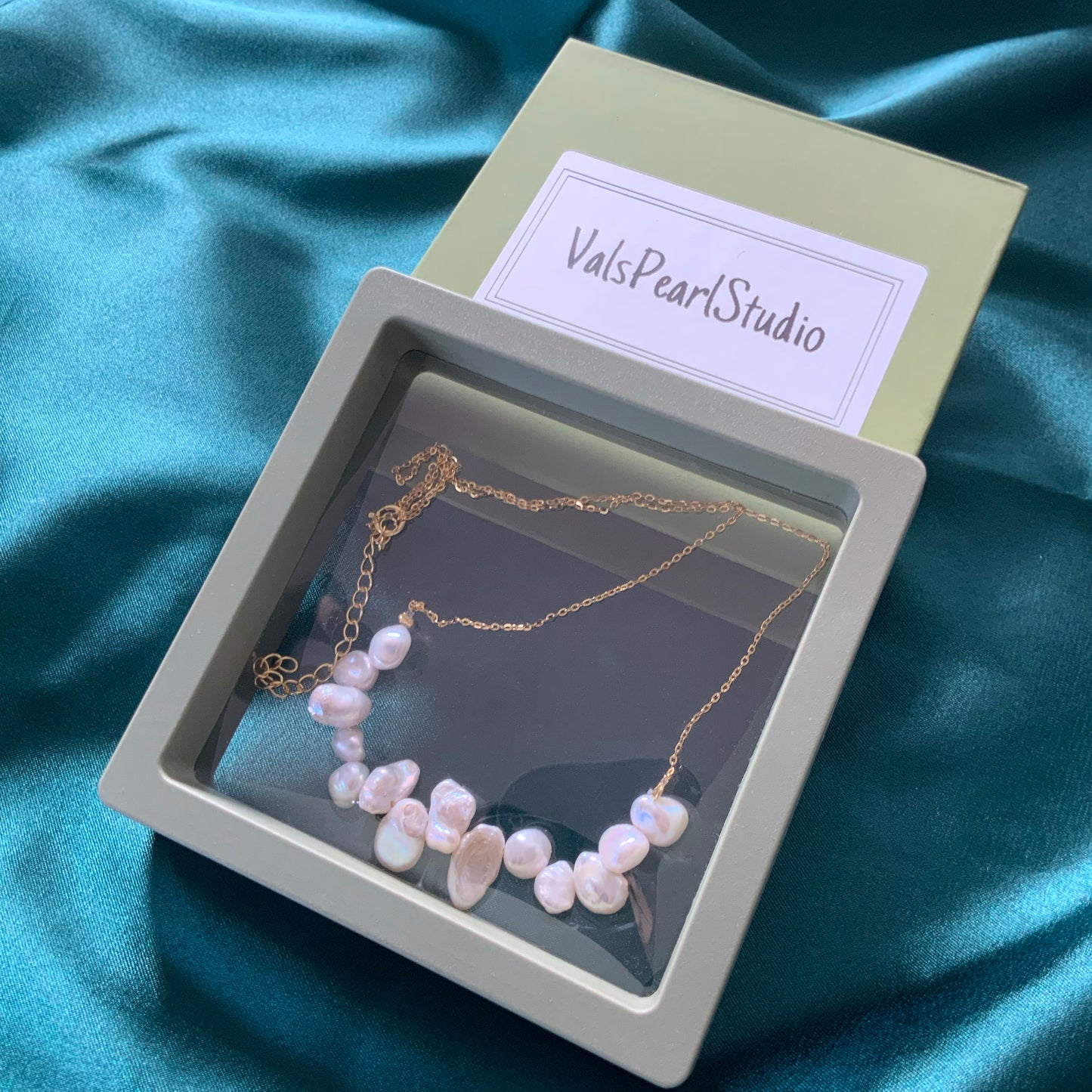 Sterling Silver Plated with Gold Irregular Pearl Necklace Pearl Bar Necklace Keshi Pearls Necklace Gift For Her Dainty Chain