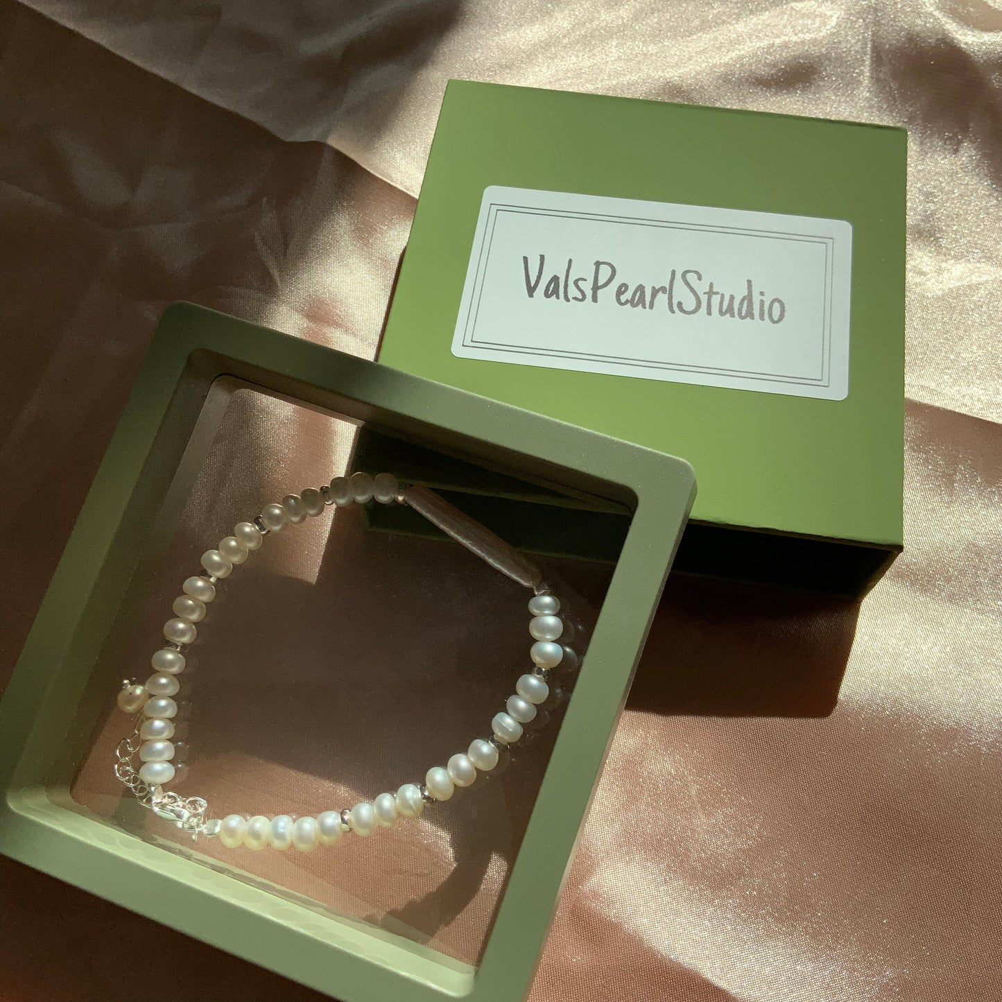 Sterling Silver Beaded Bracelet Bridal Pearl Beaded Bracelet Biwa Stick Pearl bracelet