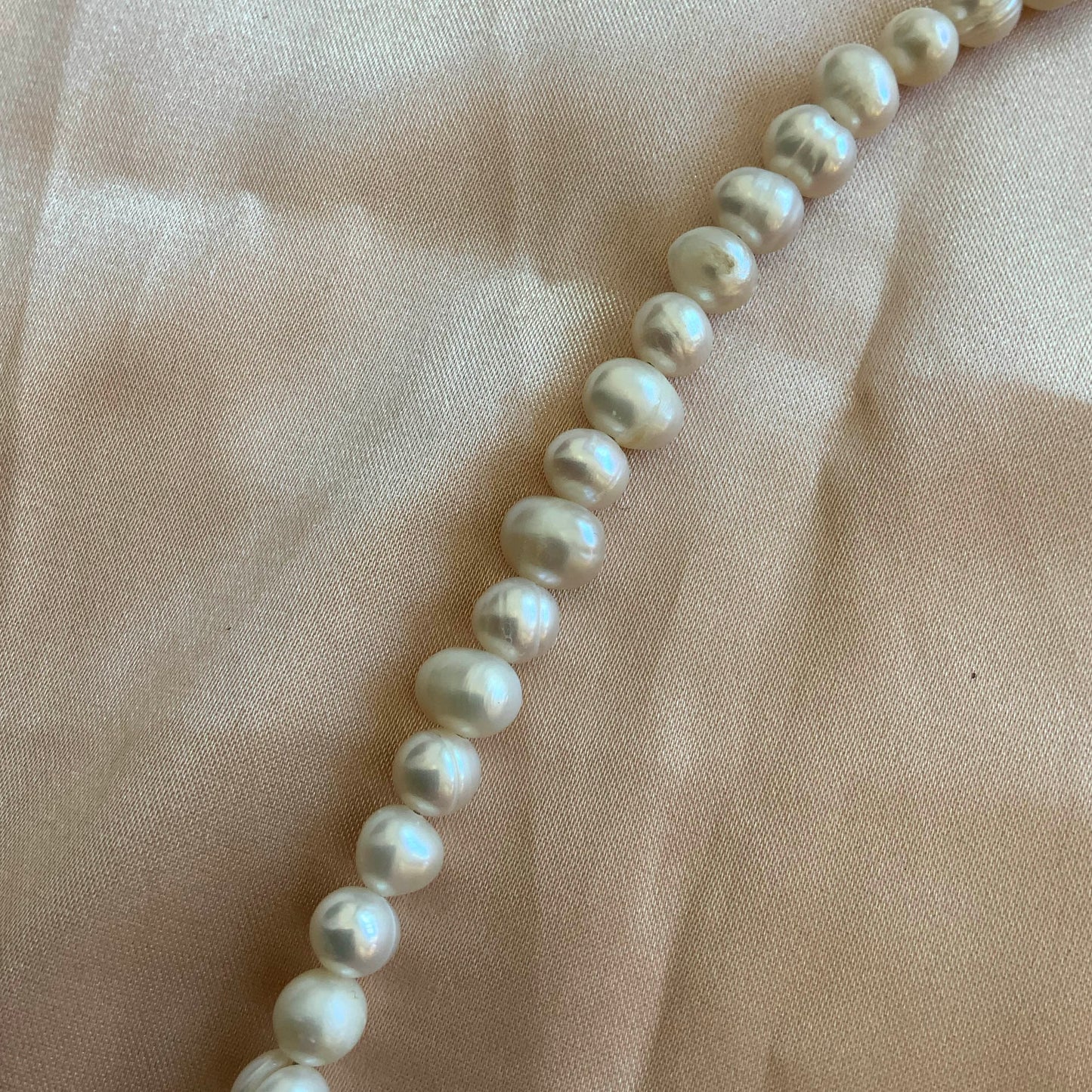 Flame Ball Pearl Gold Fill Necklace Gift For Her Figaro Necklace Beaded Pearl Necklace
