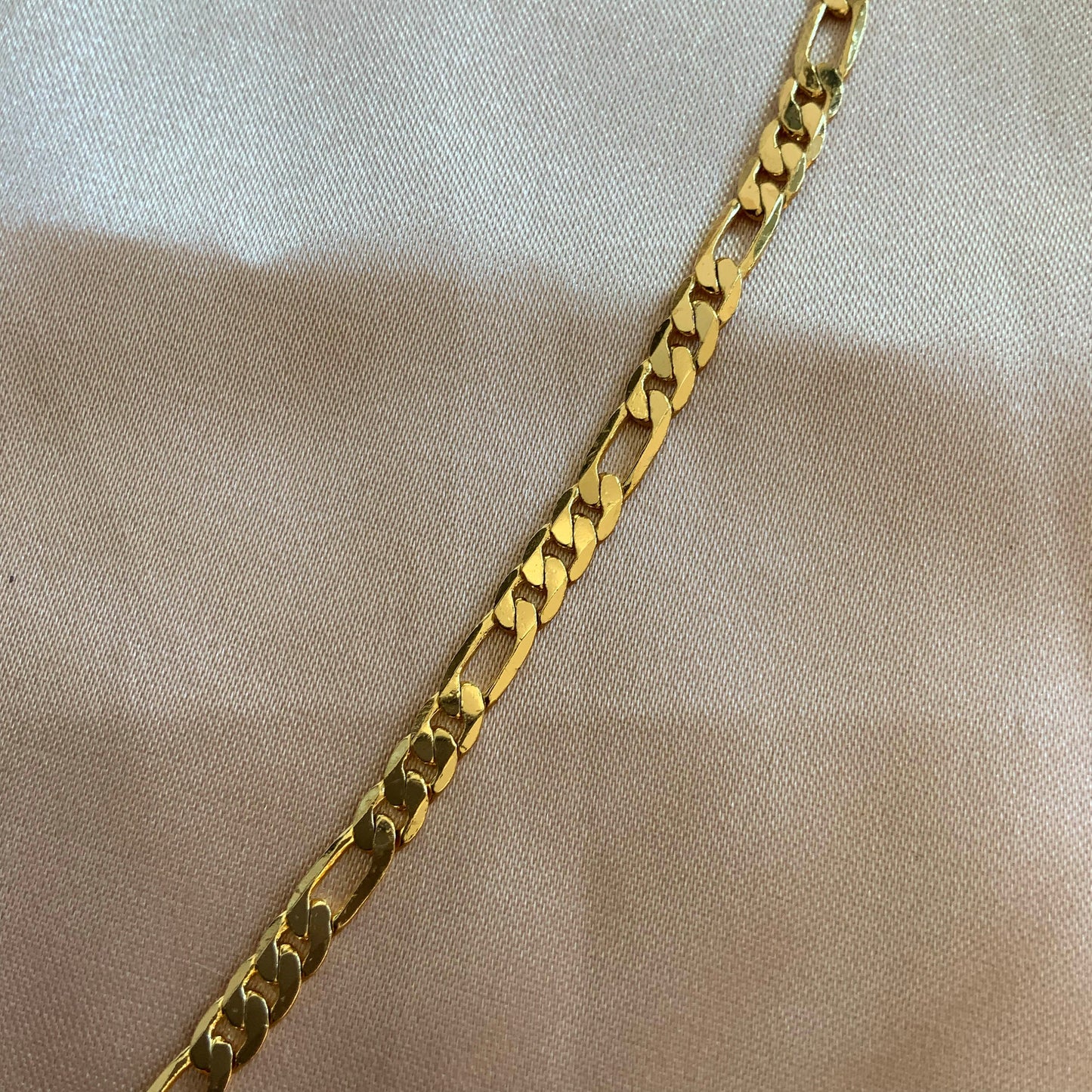 Flame Ball Pearl Gold Fill Necklace Gift For Her Figaro Necklace Beaded Pearl Necklace