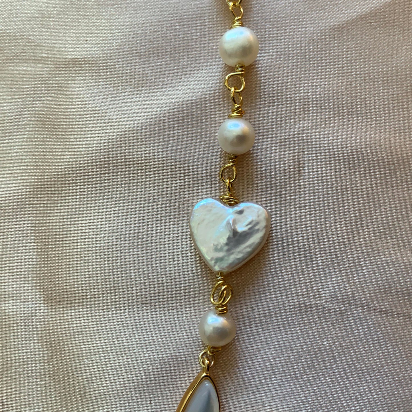 Freshwater Baroque Pearl Pendant Necklace Butterfly Love Heart Necklace Gift for her