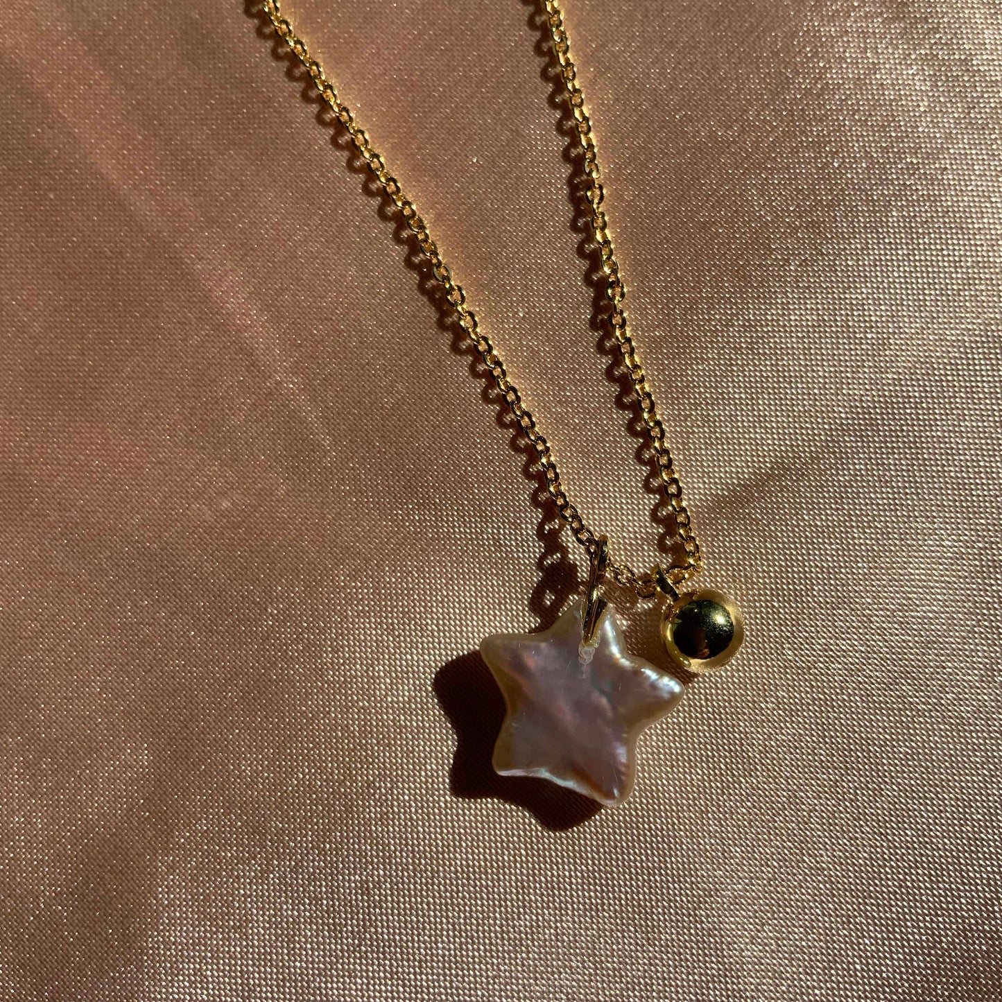 Star Pearl Pendant Chain Necklace Gift For Her