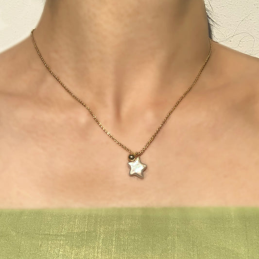Star Pearl Pendant Chain Necklace Gift For Her