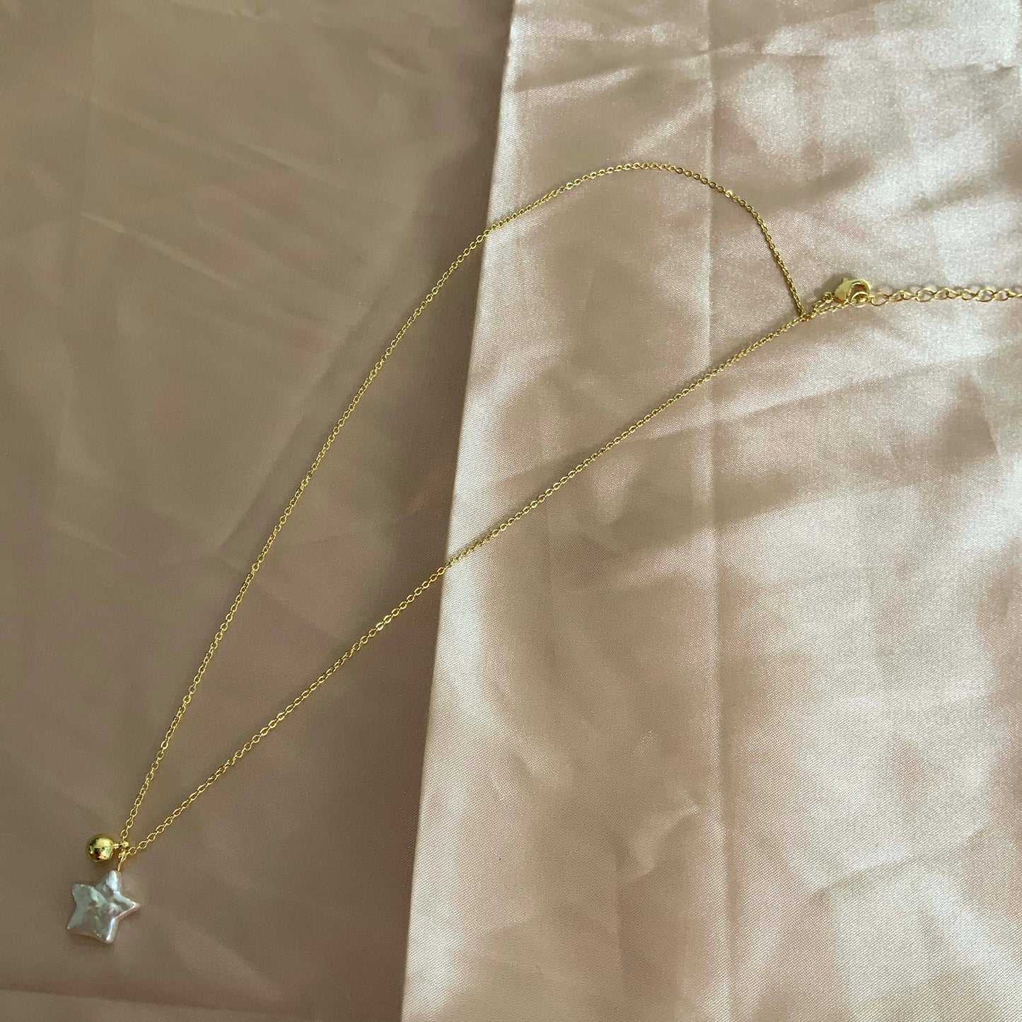 Star Pearl Pendant Chain Necklace Gift For Her
