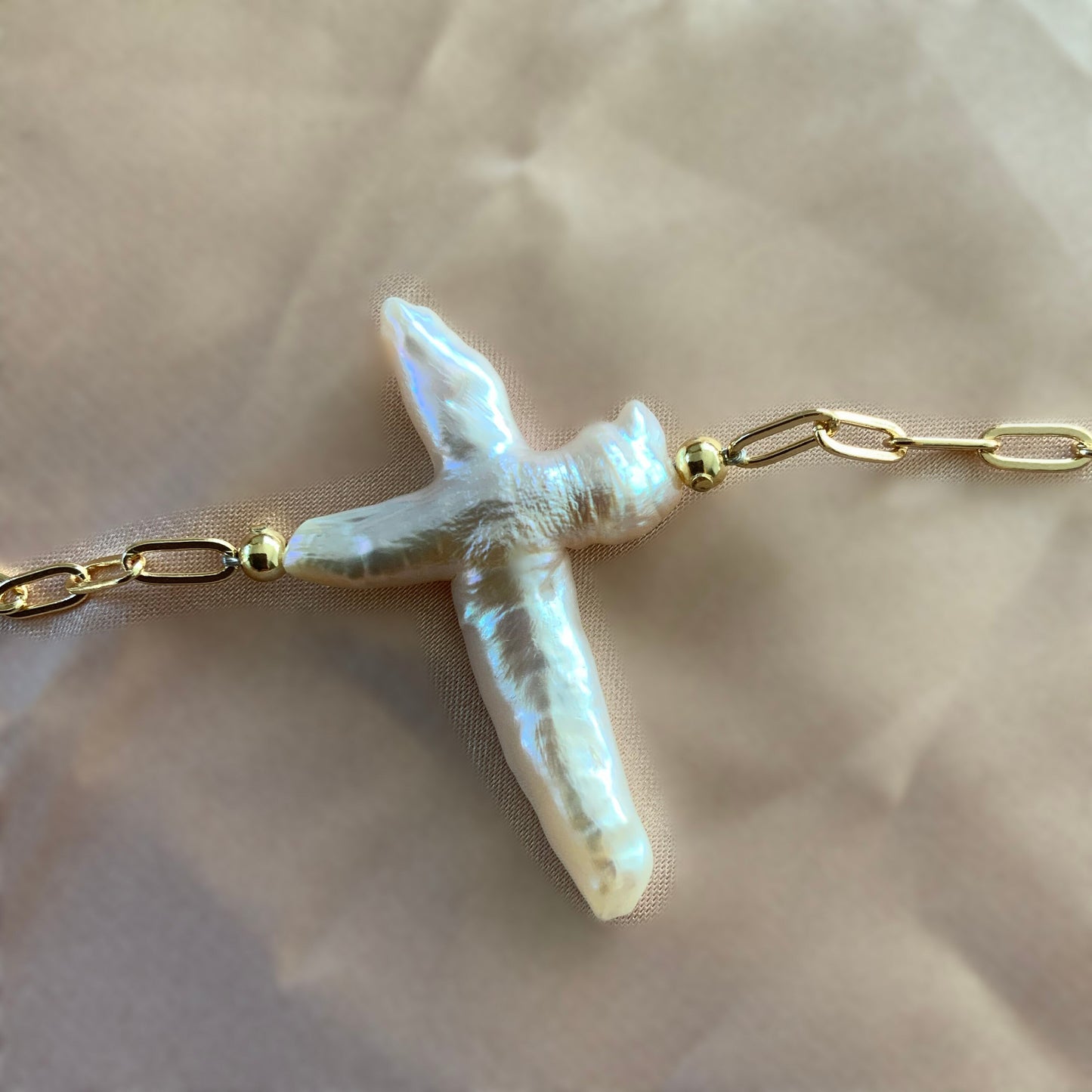 Cross Pearl Pendant Necklace Gift For Her