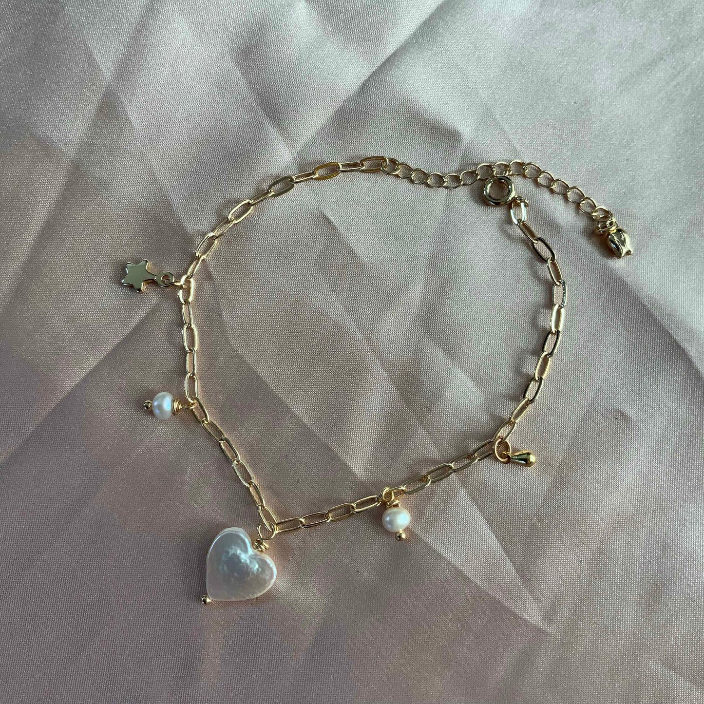 Natural love heart Pearl Bracelet Gift For Her