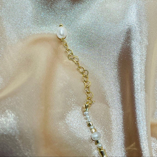 Beaded Pearl bracelet with Amazonite