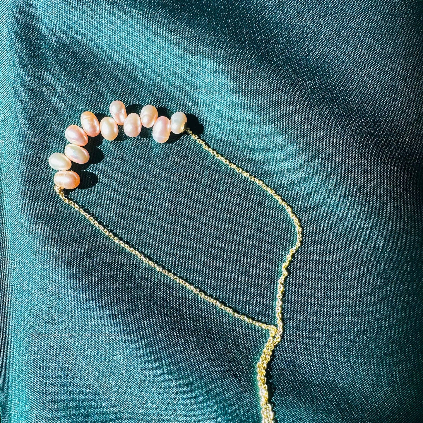 Champagne Pearl Bar Necklace