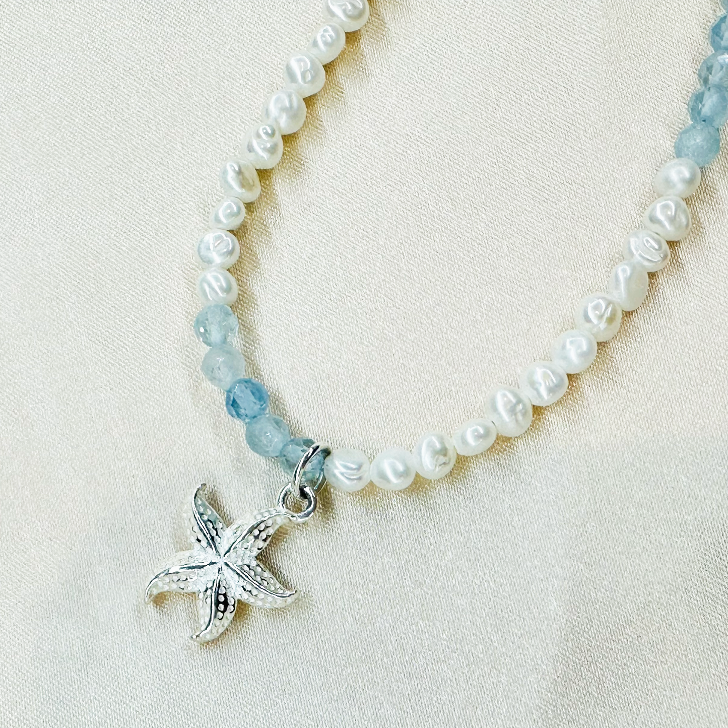 Aquamarine Starfish Necklace