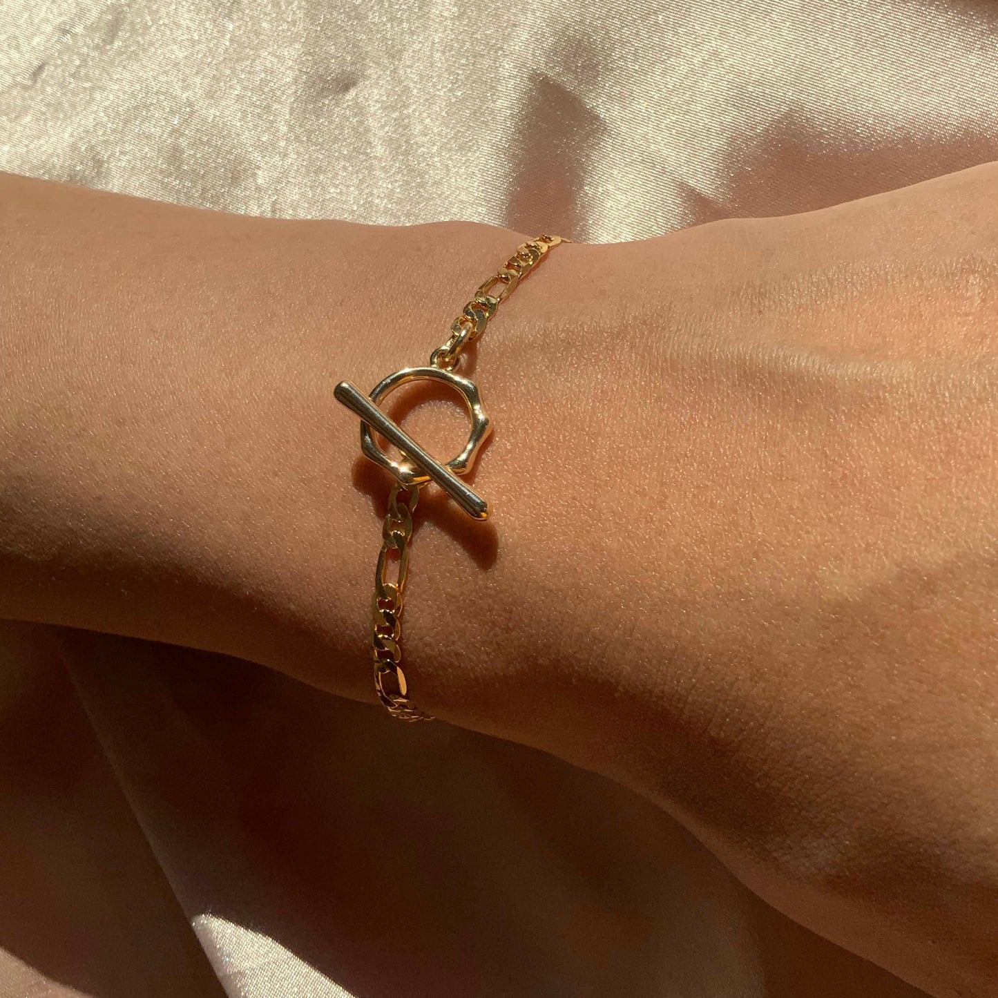 Flame Ball Figaro Bracelet
