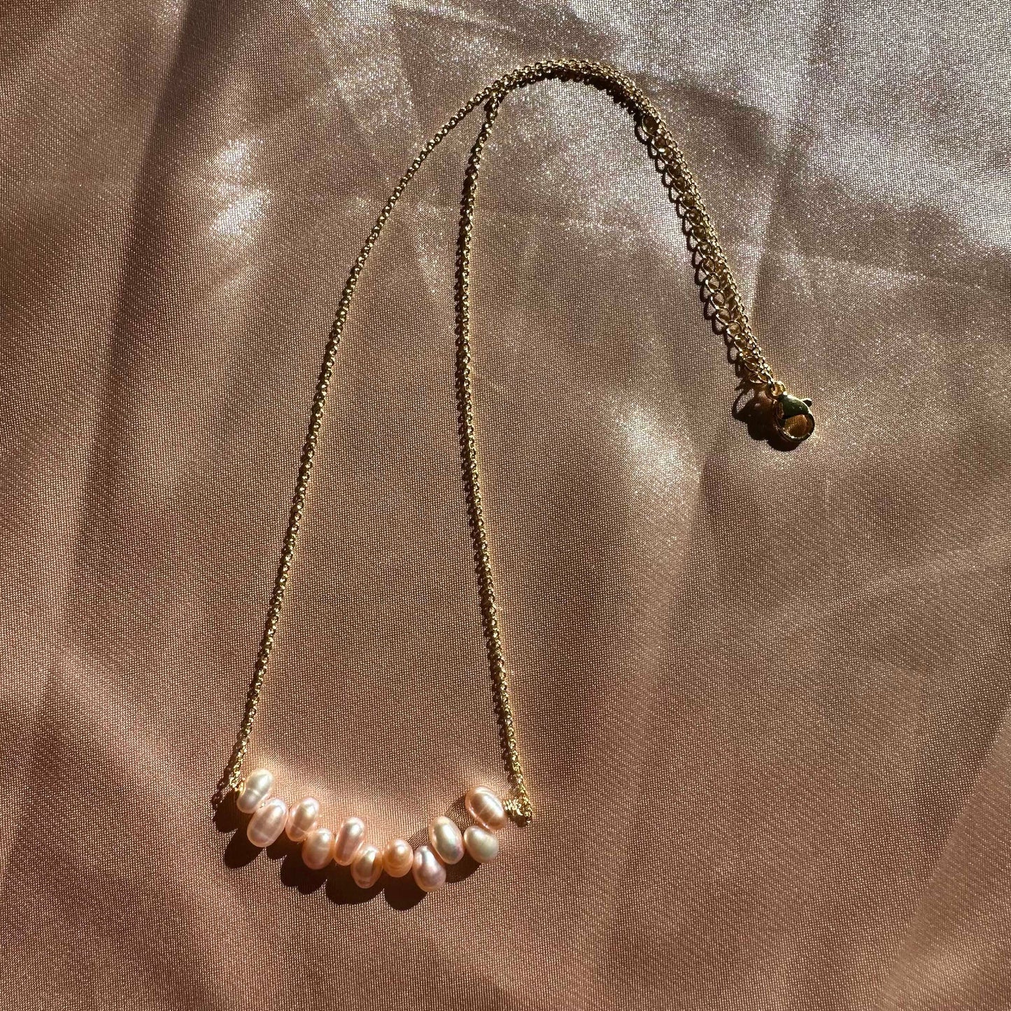 Champagne Pearl Bar Necklace