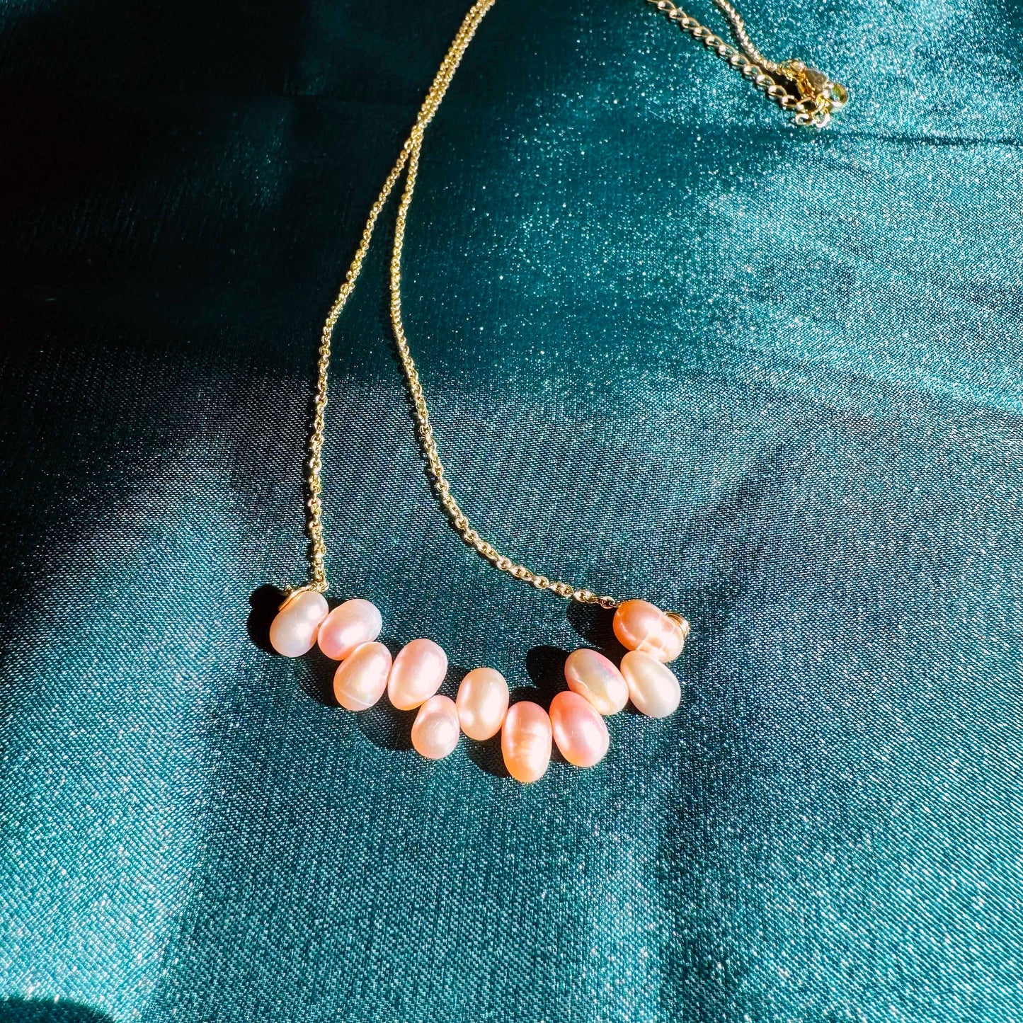 Champagne Pearl Bar Necklace
