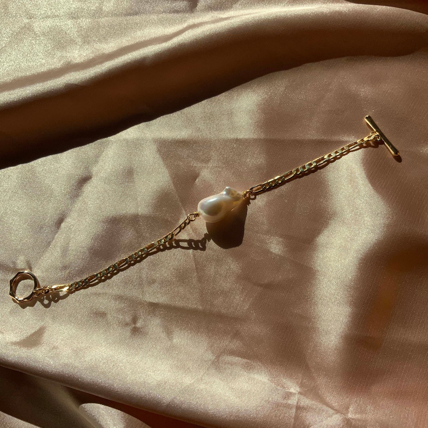 Flame Ball Figaro Bracelet