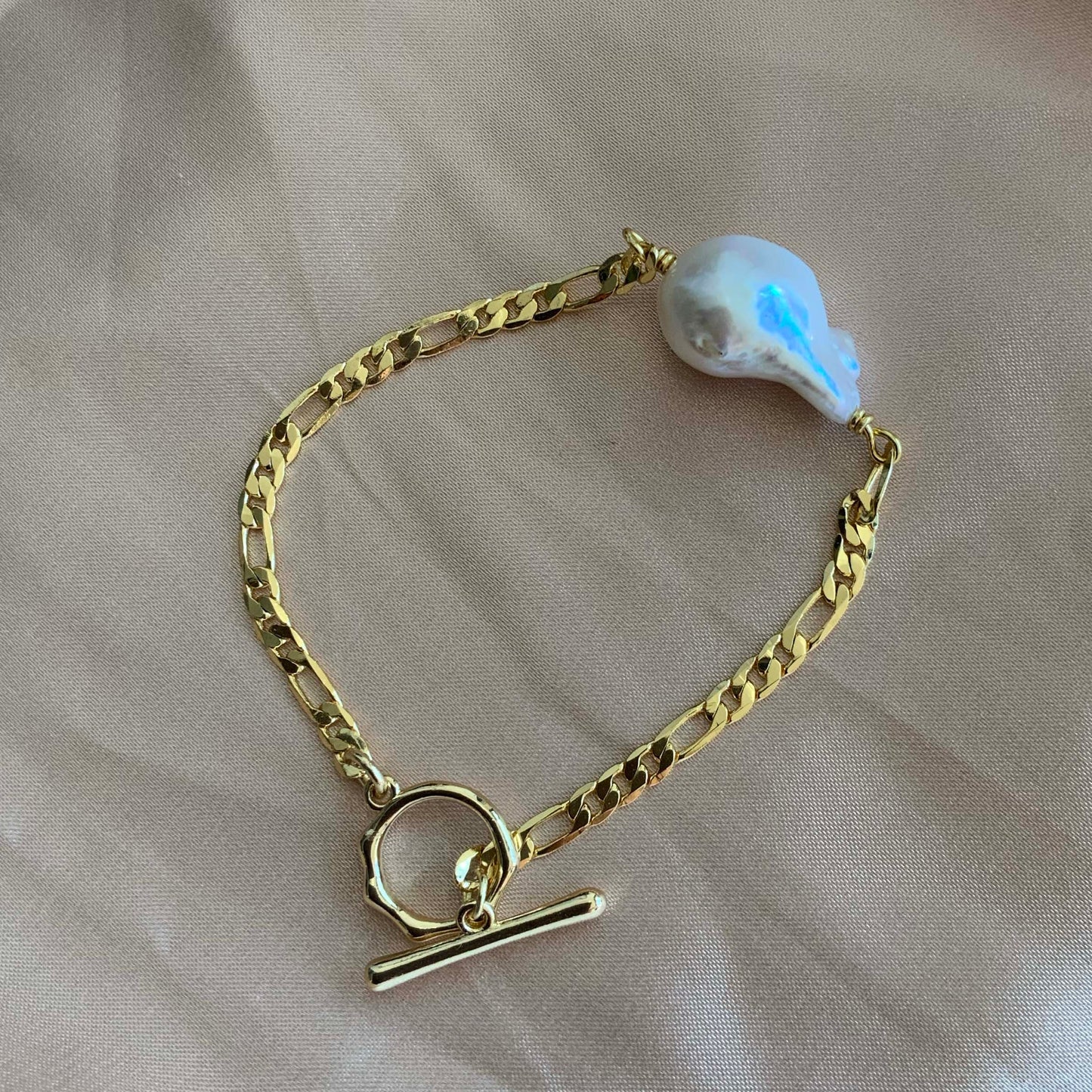 Flame Ball Figaro Bracelet