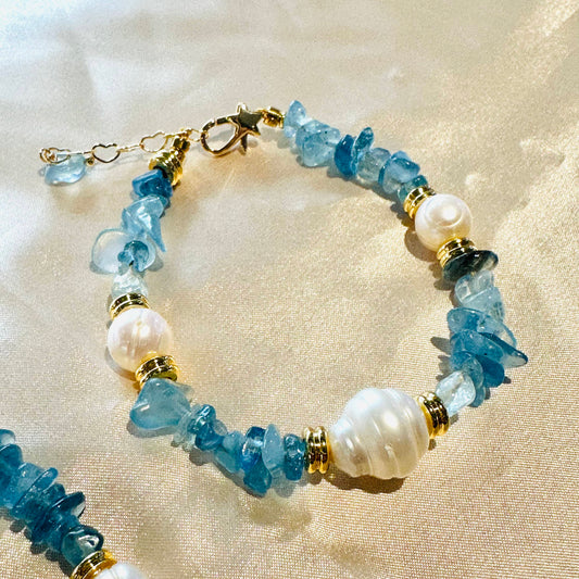 Aquamarine Beaded Bracelet
