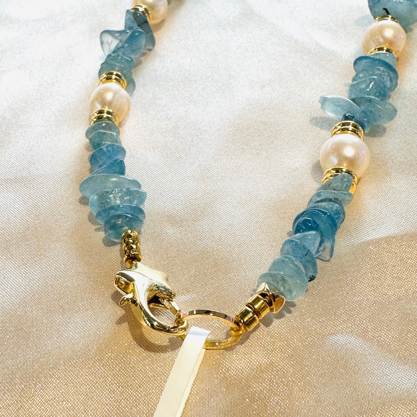Aquamarine Beaded  Necklace