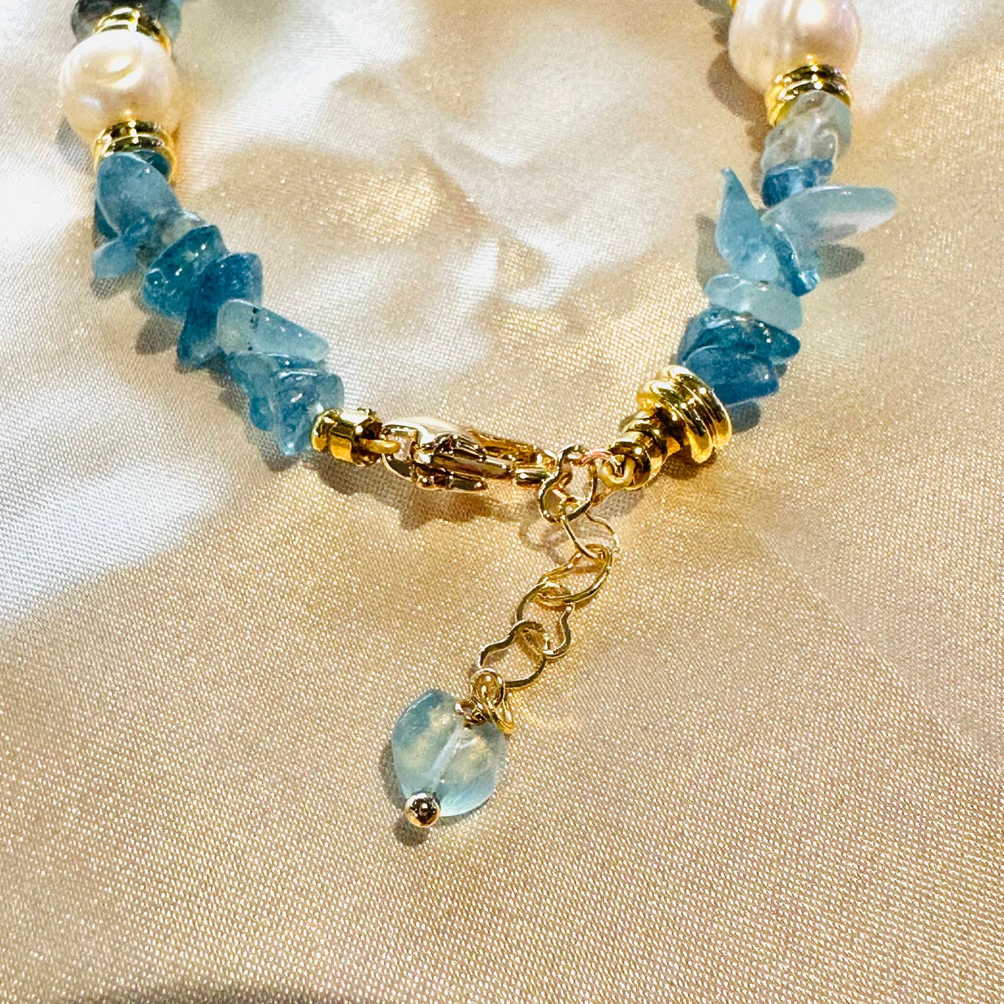 Aquamarine Beaded  Necklace