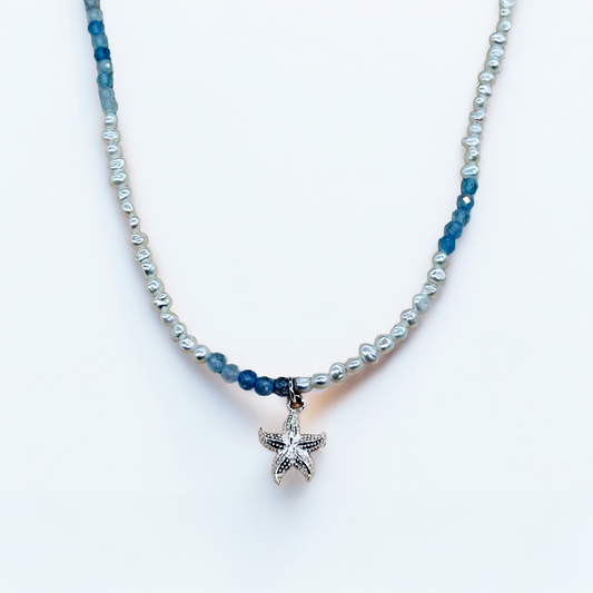 Aquamarine Starfish Necklace