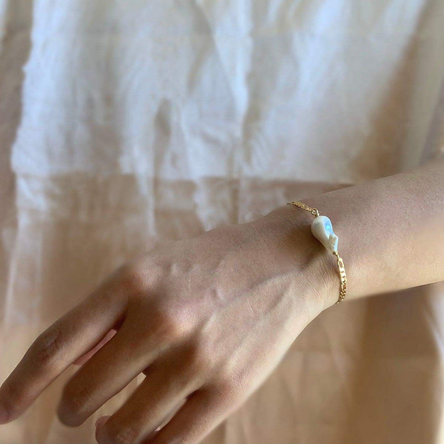 Flame Ball Figaro Bracelet