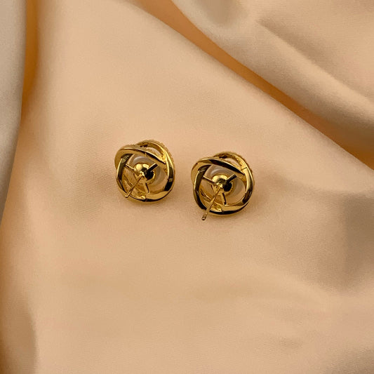 Diamond Stud Pearl Earrings Natural Freshwater Pearl Earrings Gold Minimalist Pearl Earrings Anniversary Earrings Bridal Earrings
