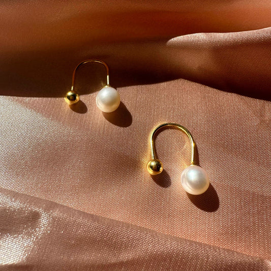 Minimalist Earrings Sterling Silver Pearl Earrings Screw back Earrings Akoya Pearl Gold Gift for her