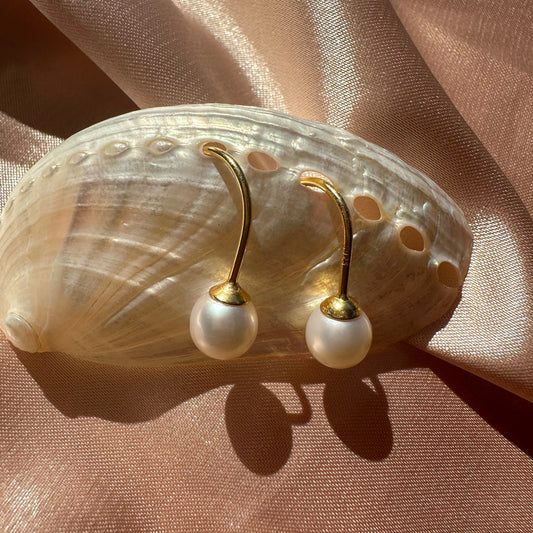 Minimalist Earrings Sterling Silver Pearl Earrings Screw back Earrings Akoya Pearl Gold Gift for her