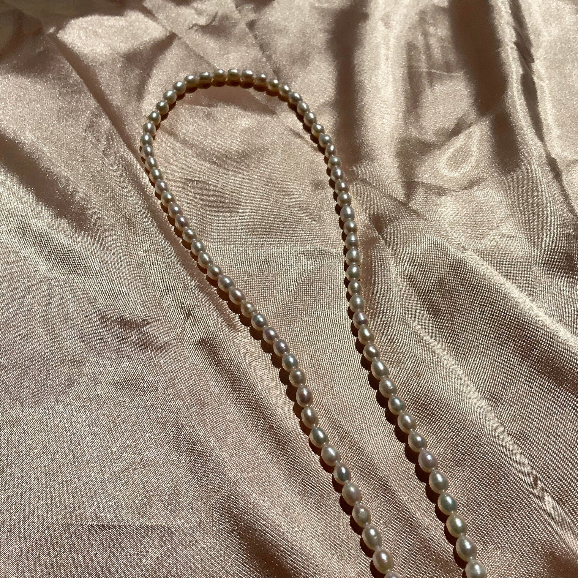 Flame Ball Pearl Gold Vermeil Statement Necklace Gift For Self Her Fully Beaded Necklace Baroque Pearl OT Clasp