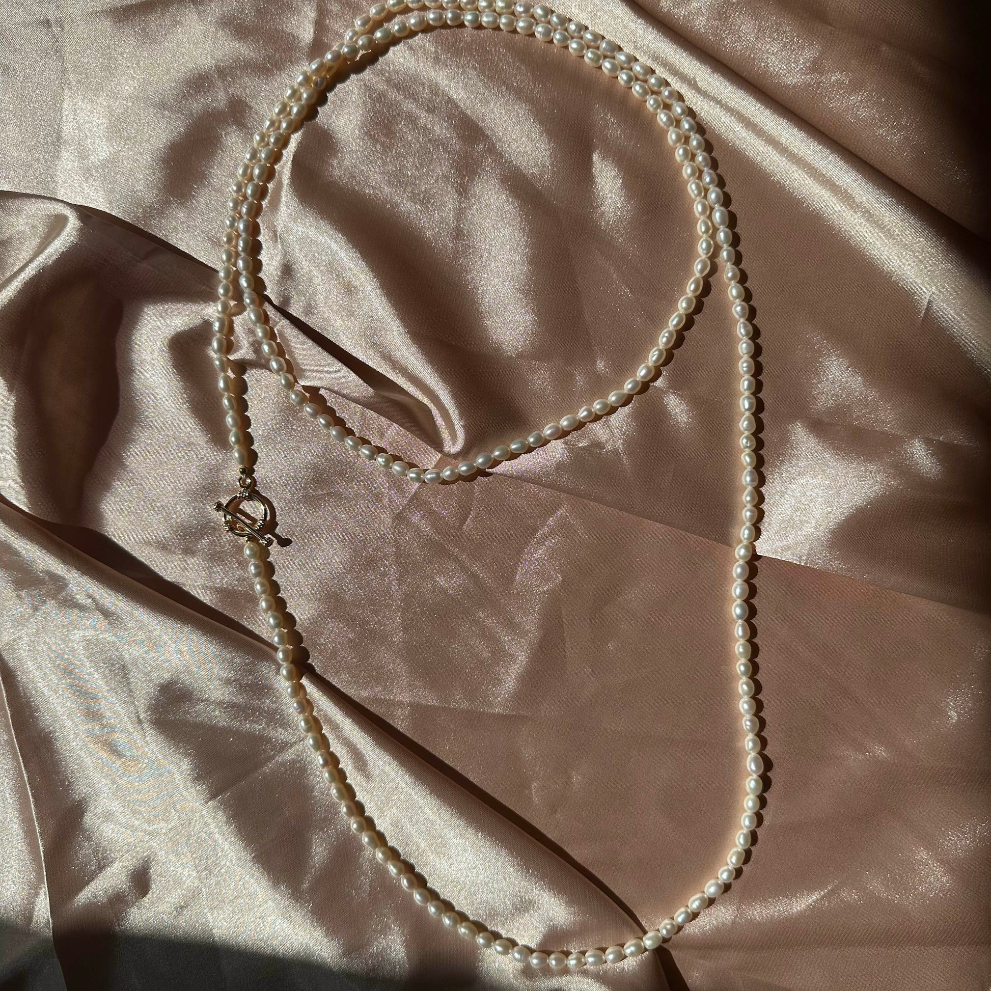 Pearl Long Strand Necklace Versatile Chocker Necklace Freshwater Pearl Necklace Fully Beaded Necklace OT Clasp