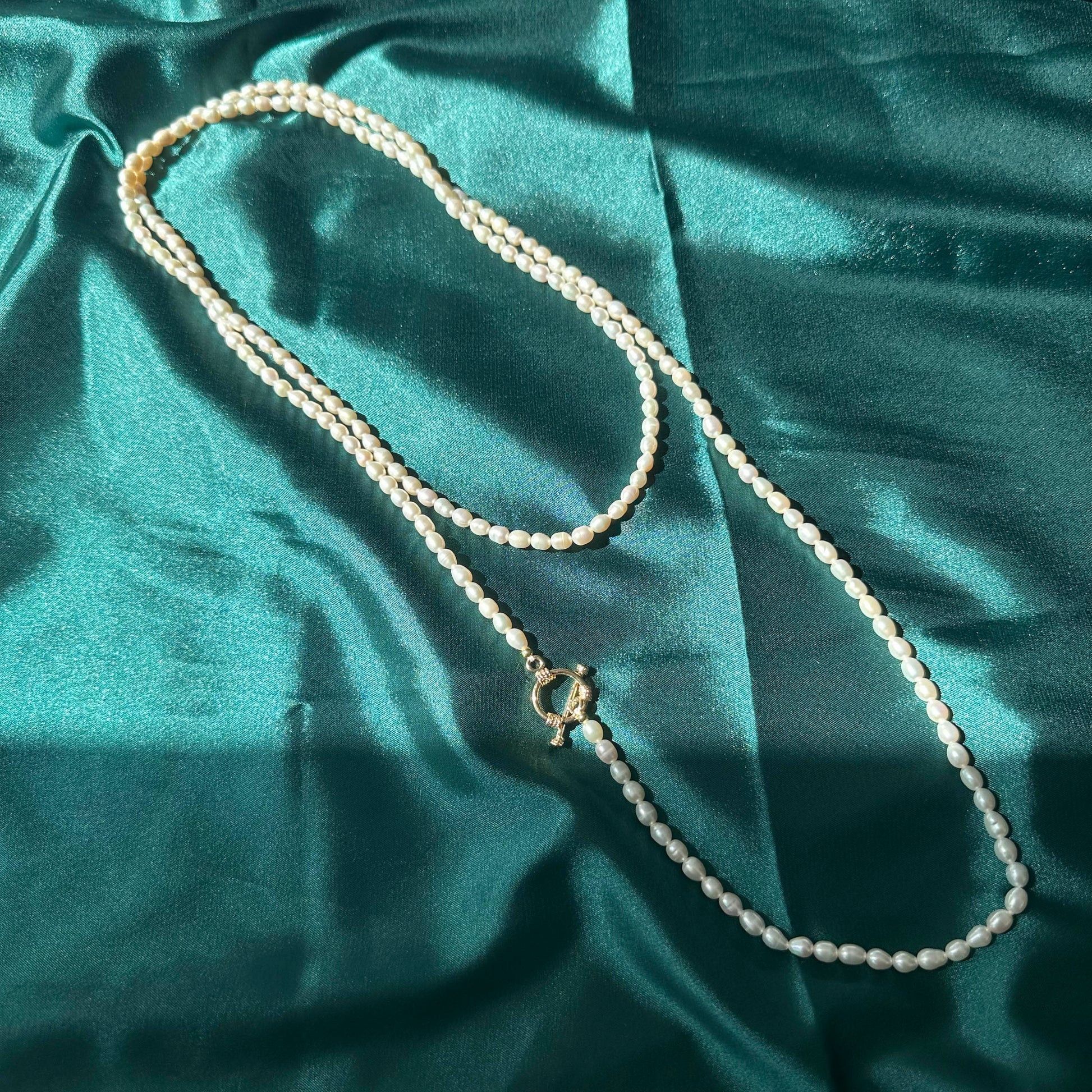 Pearl Long Strand Necklace Versatile Chocker Necklace Freshwater Pearl Necklace Fully Beaded Necklace OT Clasp