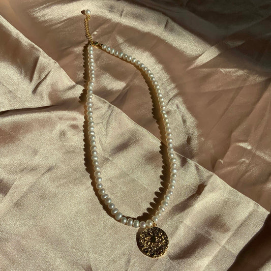 Evil Eye Pendant 18K Gold Plated Pendant Necklace Fully Beaded Pearl Necklace Gift For Her