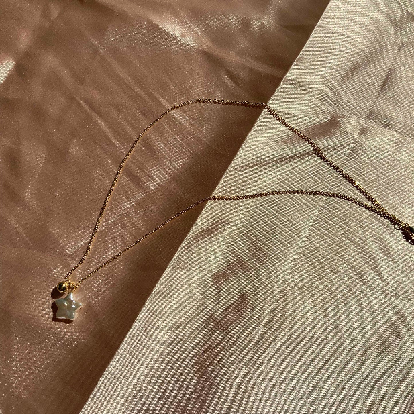 Star Pearl Pendant Chain Necklace Gift For Her