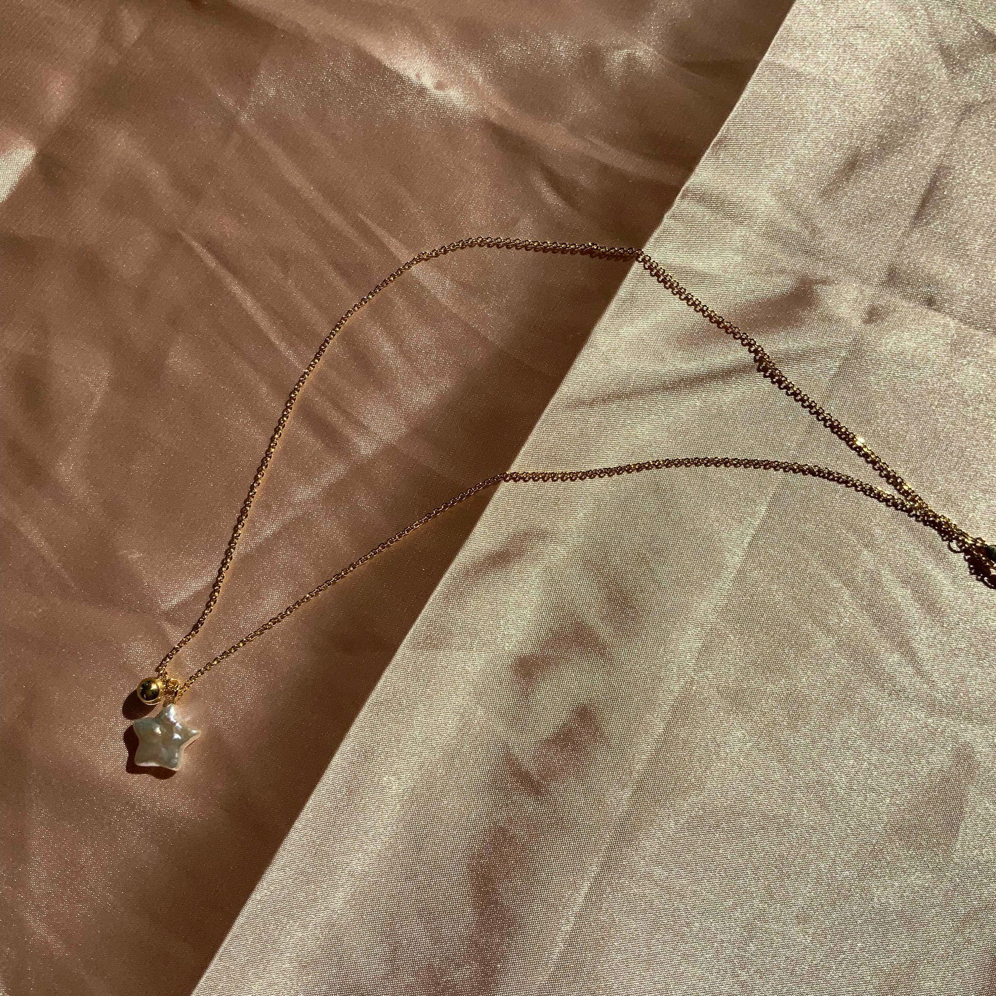 Star Pearl Pendant Chain Necklace Gift For Her