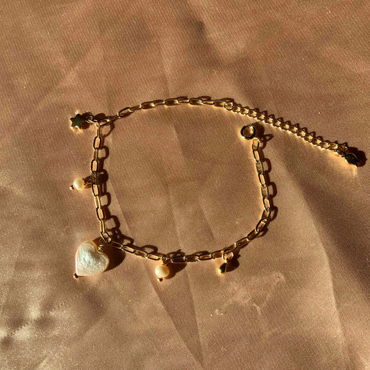 Natural love heart Pearl Bracelet Gift For Her