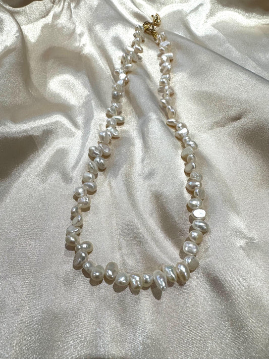 Seahorse 18K Gold Fill Freshwater Irregular Pearls Necklace Gift For her